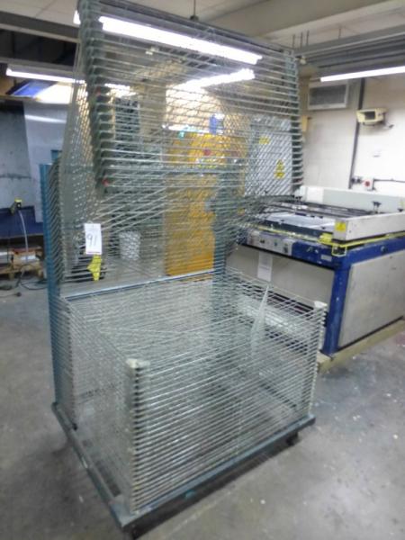 50 position mobile screen storage rack