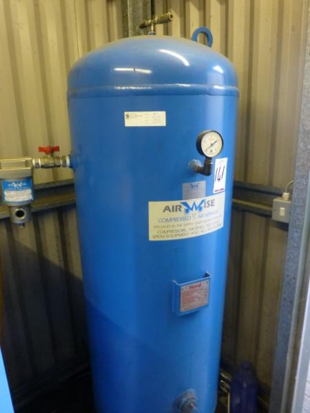 Hoval 350 L welded mild steel Class 1 air receiver s/n 64935 050 with inline filter