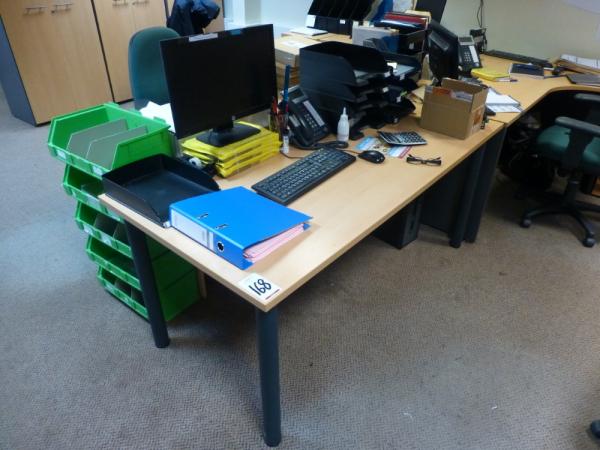 1660 mm x 1200 mm beech effect office table