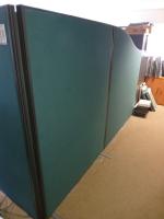 3x 1730 mm green twead free standing office screens