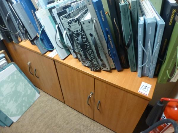 2x cherry effect 800 mm x 500 mm x 730 mm double door cupboards