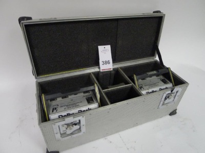 2 Cine Power Dolly Pack Nickel Cadmium Block Batteries with Charger and Flight Case