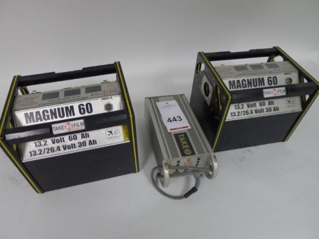 2 Cine Power Magnum 60 13.2-26.4 Volt Heavy Duty Batteries with Charging Unit