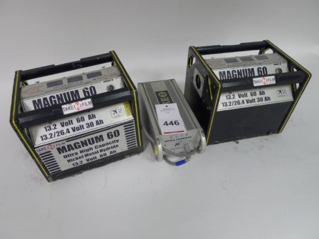 2 Cine Power Magnum 60 13.2-26.4 Volt Heavy Duty Batteries with Charging Unit