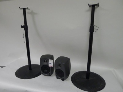 Pair Of Genelec 8030B Bi-Amplified Monitor Speakers with Stands