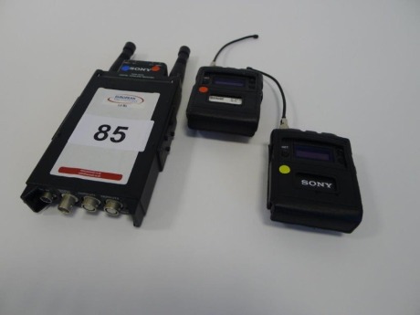 Sony DWR-SO2D Wireless Receiver and 2 Sony DWT -BO1 Wireless Bodypack Transmitters