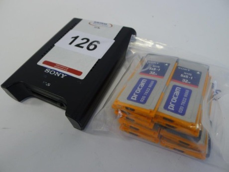 11 Sony SBS -32G1A SXS-1 32 Gb Memory Cards with Sony SBAC-US20 USB Reader/Writer