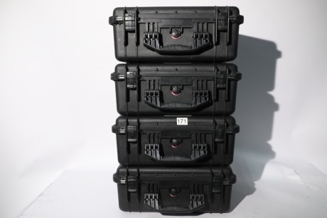 Pelican Cases, 4 x Pelicase 1550, Black Flightcase, 2019